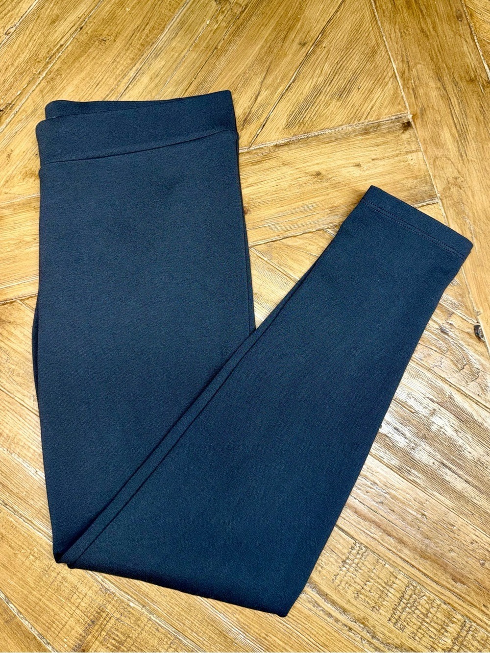 Vince Black Back-Seam Ponte Stretch Leggings Size Large Pull On High Mid Rise